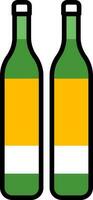 Drink bottles icon in green and yellow color. vector