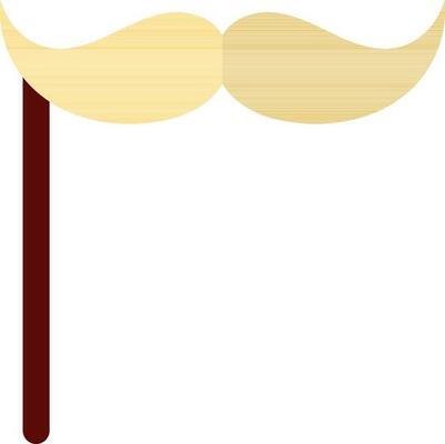 Mustache Stick icon in yellow and brown color.