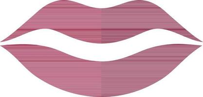 Pink lips icon or symbol in flat style. vector