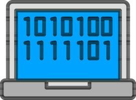 Vector illustration of Binary Code in Laptop Screen.