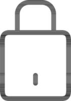 Line art Lock or Padlock icon in flat style. vector