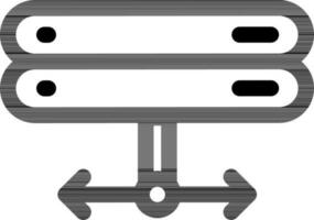Server connection icon in thin line art. vector