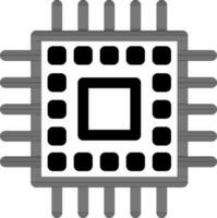 Illustration of Microchip icon in line art. vector