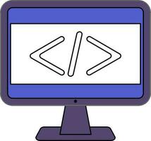 Web Programming in Computer Screen icon. vector