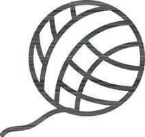 Rope or Woolen ball icon in black line art. vector