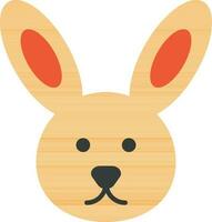 ilustración de conejito cara icono en naranja color. vector