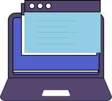 Double Web Page in Laptop Screen icon. vector