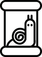 Black line art illustration of Snail in bottle icon. vector