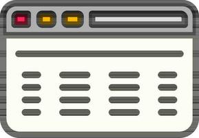 Flat style Web Page Icon in Gray and White color. vector