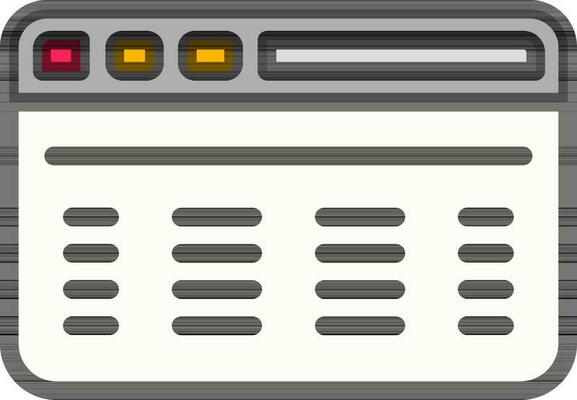 Flat style Web Page Icon in Gray and White color.