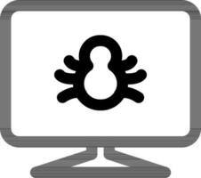 Computer Virus icon in thin line art. vector