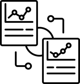 Flat style Document Exchange icon in line art. vector