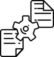 Line art illustration of File or Document setting icon. vector