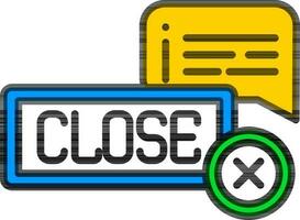 Flat Style Close Warning Message Colorful Icon. vector