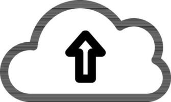 Cloud Upload icon in thin line art. vector