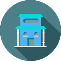 Illustration of Building icon in blue color. vector