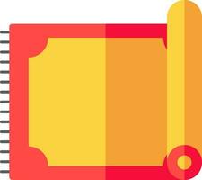 Roll Mat icon in yellow and red color. vector