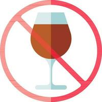 No Drink icon in red and brown color. vector