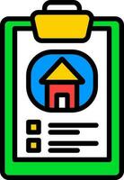 House Paper in Clipboard Colorful icon. vector