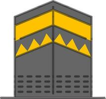 makkah madina icono en gris y amarillo color. vector