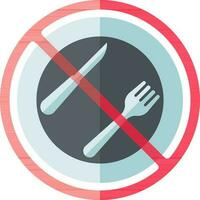No eating allowed icon in flat style. vector