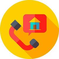 Home Service Call icon in flat style. vector