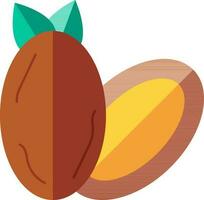 Dates Fruit icon in brown and yellow color. vector