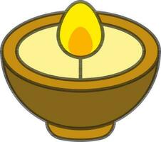 Vector illustration of Oil lamp icon.