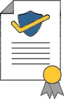 Check or Confirm Insurance Certificate icon in flat style. vector