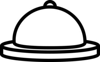 Line art Serving tray or Cloche icon in flat style. vector