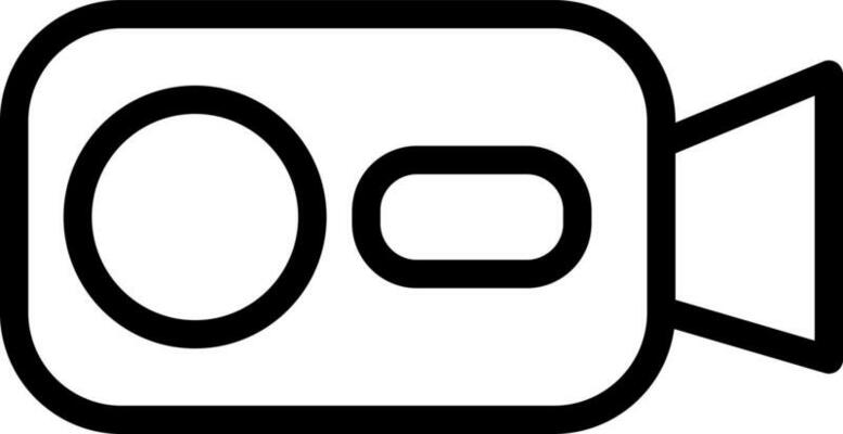 Line art illustration of Video Camera icon.
