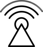 Illustration of Wifi on icon in thin line art. vector