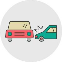 Two Auto Accident icon in red and green color. vector