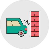 Vector illustration of Car Collision in Wall.