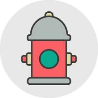 Colorful Hydrant icon on gray circle background. vector