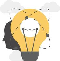 Brainstorm or Idea icon in yellow and gray color. vector