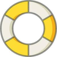 salvador de la vida anillo icono en amarillo y blanco color. vector