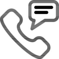 Phone chatting icon in thin line art. vector