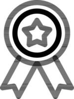 Star badge medal icon in line art. vector