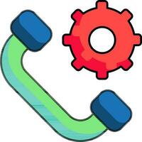 Phone or Call setting icon in flat style. vector