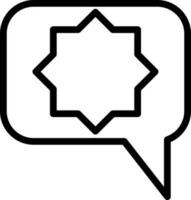 Line art illustration of star message icon. vector