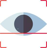 Eye scan icon in blue and red color. vector
