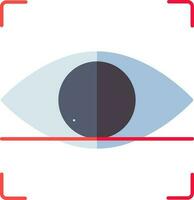 ojo escanear icono en azul y rojo color. vector