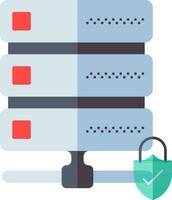 Confirm server lock icon in blue and red color. vector