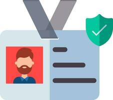 Id card Security check icon in flat style. vector
