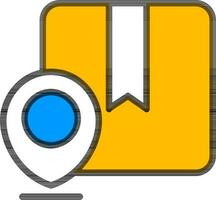 Delivery Location Track Icon in Yellow and Blue Color. vector