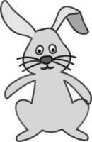 Cartoon Rabbit icon in grey color. vector