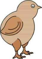 Chick Bird icon in brown color. vector