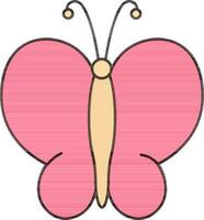 Butterfly icon in pink and peach color. vector