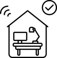 Thin line art Working in home icon for Apply business. vector